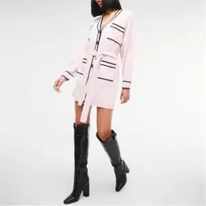 Missguided Contrast Belted Cardigan Dress - Pink