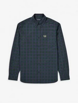Image of Fred Perry Winter Tartan Shirt, Blue, Size S, Men