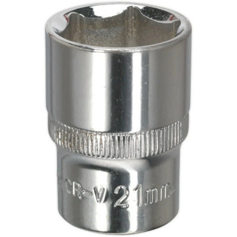 Image of Loops 21mm Forged Steel Drive Socket - 1/2" Square Drive - Polished Chrome Vanadium Metallics