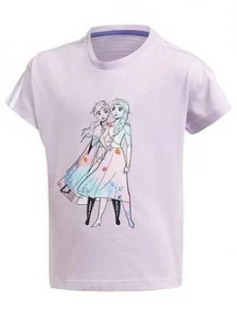 Image of Adidas Girls Younger Frozen T-Shirt - Purple