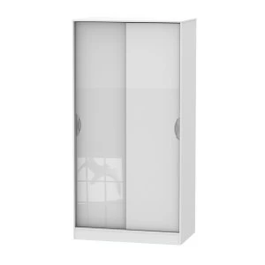 Indices Ready Assembled Sliding Door Robe Dresser - White