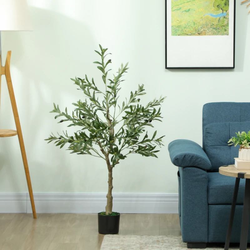 Image of HOMCOM HOMCOM Indoor Artificial Plant, Faux Potted Silk Olive Tree, 180cm in Green Green One Size Unisex 5063603749382