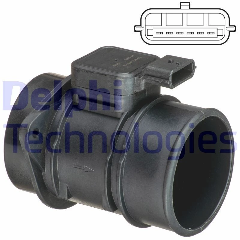 Image of DELPHI Mass air flow sensor DELPHI AF10497-12B1