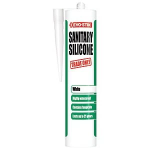 image of Evo-Stik Trade Only Sanitary Silicone Sealant - White 280ml