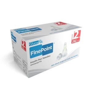 image of GlucoRx Finepoint Pen Needles 12mm