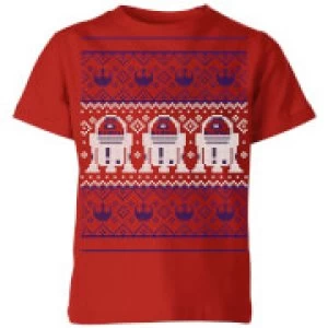 Image of Star Wars R2-D2 Knit Kids Christmas T-Shirt - Red - 11-12 Years