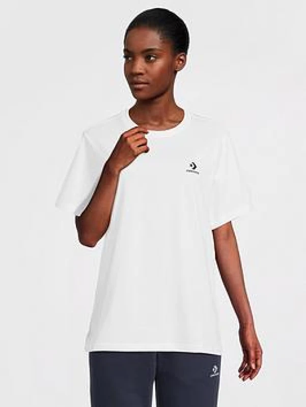Image of Converse go to embroidered star t-shirt in white White XSml