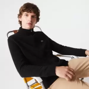 Image of Lacoste Mens High Neck Wool Zip Cardigan Size 4 - M Grey
