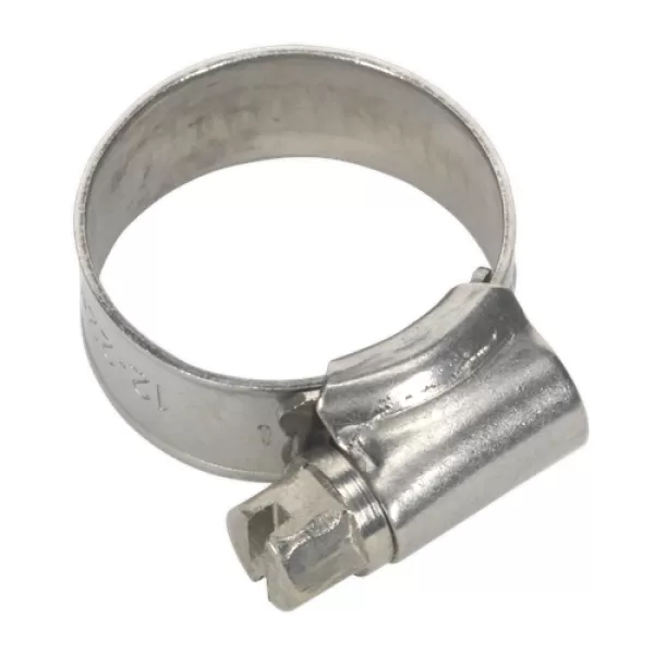 Image of Genuine SEALEY SHCSS00 Hose Clip Stainless Steel Ø12-22mm Pack of 10