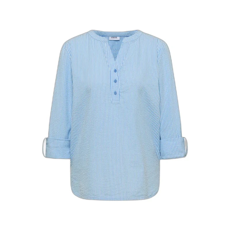 Image of cecil Womens seersucker blouse Cecil Bleu Female M