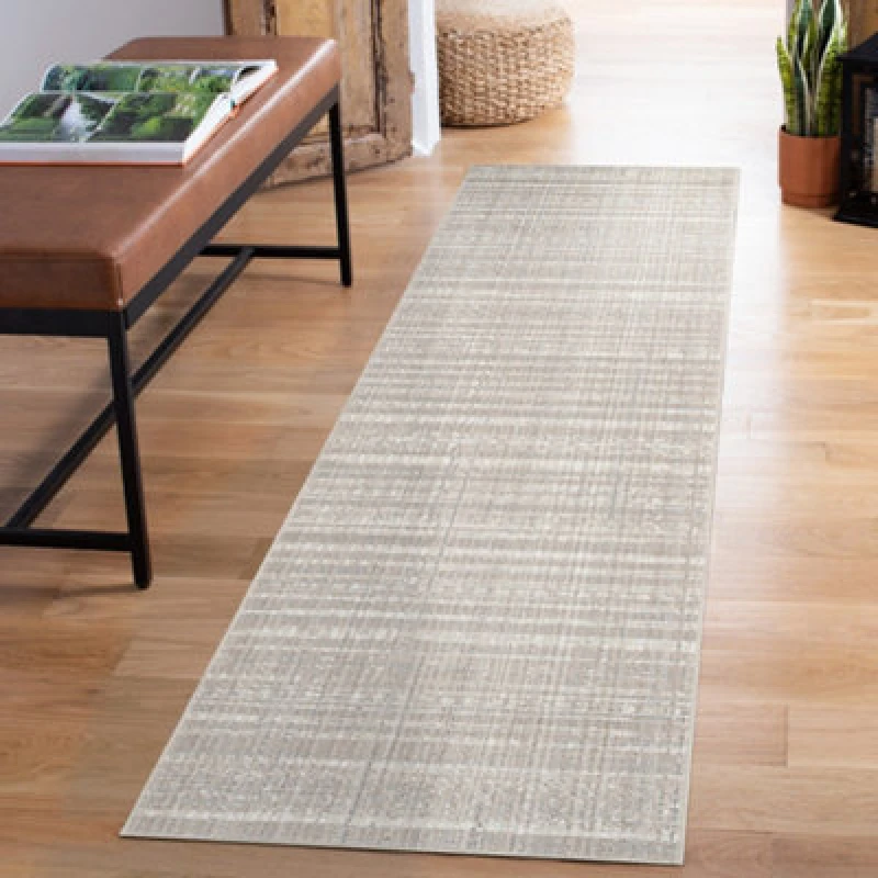 Image of Maia Washable Low Pile Non Slip Motif Traditional Area Rug - Beige, 60 X 220 Cm (Runner)