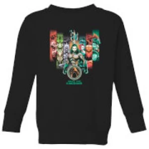 Image of Aquaman Unite The Kingdoms Kids Sweatshirt - Black - 11-12 Years