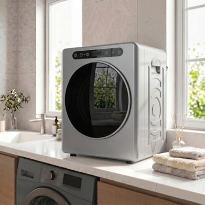 Image of Homcom 5 Kg Portable Vented Tumble Dryer Machine With Timer, Silver Tone