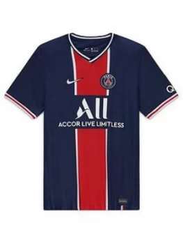 Image of Nike Youth Paris Saint-Germain 20/21 Home Short Sleeved Stadium Jersey, Navy, Size XL