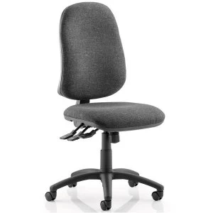 Image of Trexus Fabric High Back Chair Charcoal Upholstery with Black Metal Frame