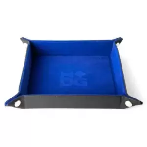 Image of Fold Up Velvet Dice Tray: Blue (Leather Backed)