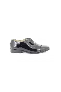 Image of Folded Cap Oxford Tie Leather Shoes