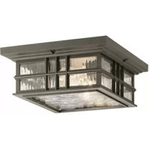Image of Loops - Outdoor IP44 2 Bulb Flush Light Olde Bronze LED E27 60W