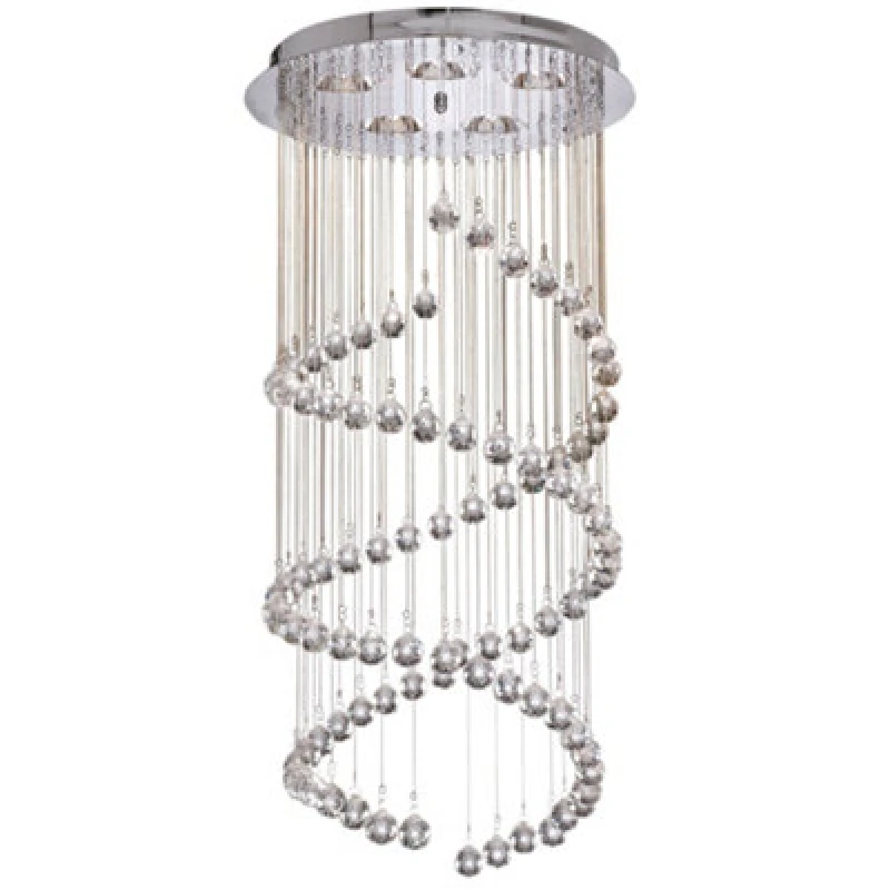 Image of SEARCHLIGHT Hallway - 5 Light Spiral Cluster Pendant Chrome with Crystals, G9 - Searchlight 8843CC