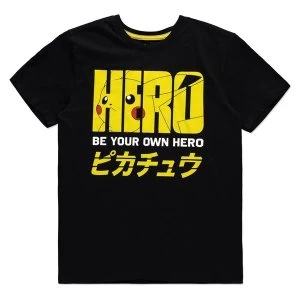 image of Pokemon - Pika Hero Mens Large T-Shirt - Black