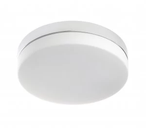 image of Wickes Hudson Glass Flat Round LED Ceiling Light - 18W