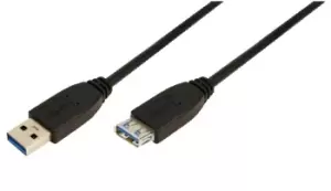 Image of LogiLink 1m USB A - USB A 3.0 F/M USB cable USB 3.2 Gen 1 (3.1 Gen...