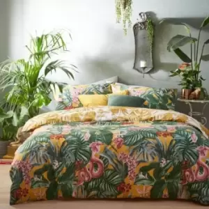 Image of Furn Medinilla Tropical Duvet Cover Set (Double) (Mustard Yellow) - Mustard Yellow