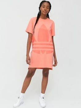 Image of Adidas Originals Large Logo Dress - Pink