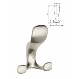 image of Modern Hat Coat Hanger Hook Door Wall Bath Model Toledo 104mm - Colour Inox - Pack of 5