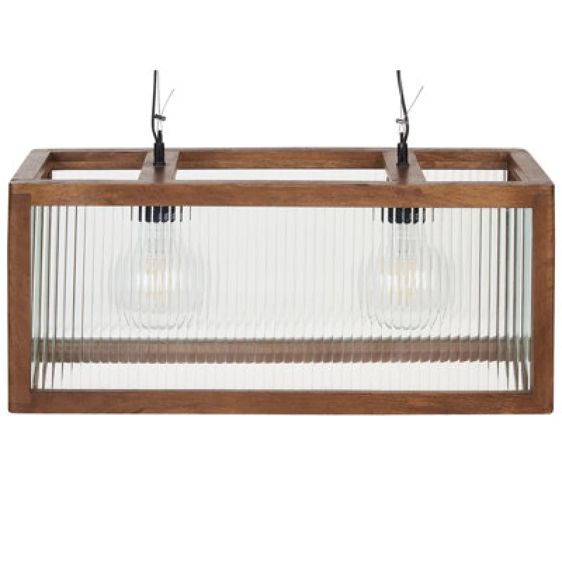 Image of Beliani Pendant Lamp Penna Mango Wood Brown