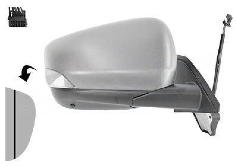 Image of VAN WEZEL 4414826 Wing mirror * HAGUS * Right, Aspherical, primed Outside Mirror (50)