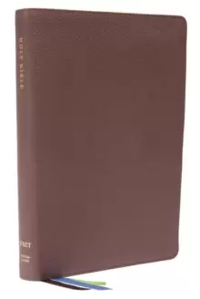 Image of NET Bible, Thinline Large Print, Genuine Leather, Brown, Comfort Print : Holy Bible