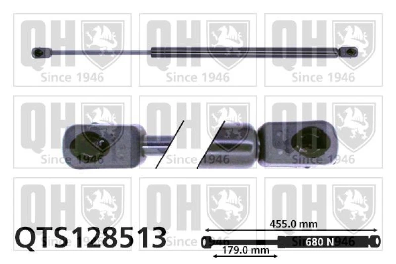 Image of QUINTON HAZELL Tailgate strut QUINTON HAZELL QTS128513
