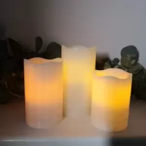 Image of Snowtime Set 3 LED Warm White Candles Remote Control Battery Operated