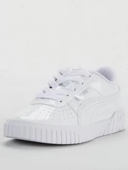 Puma Cali Patent Childrens Trainers - White