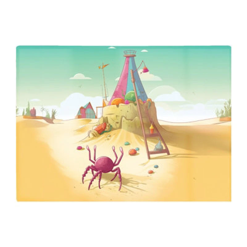 Image of Warren Reed Designer Crab On A Beach Holiday Glass Chopping Board