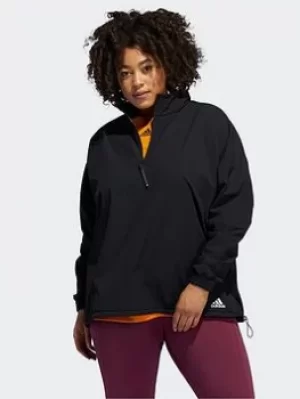 Image of adidas Training Cold.rdy Half-zip Top (plus Size), Black, Size 1X, Women