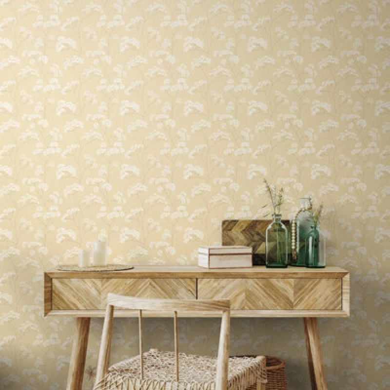 Image of Hoopla Walls Elderflower Trail - Barley 10M Wallpaper