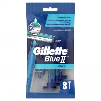 image of Gillette Blue II Plus Mens Disposable Razors x8