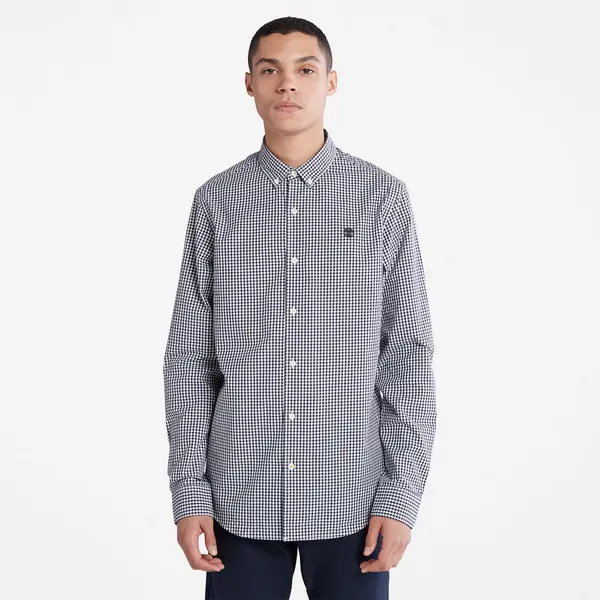 Image of Timberland Suncook River Gingham Shirt For Men In Navy, Size S
