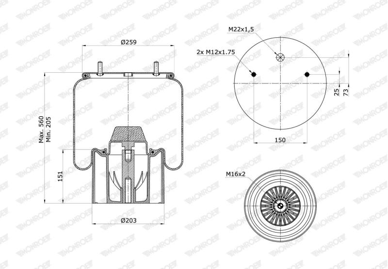 Image of MONROE Boot, air suspension MONROE ASP3005