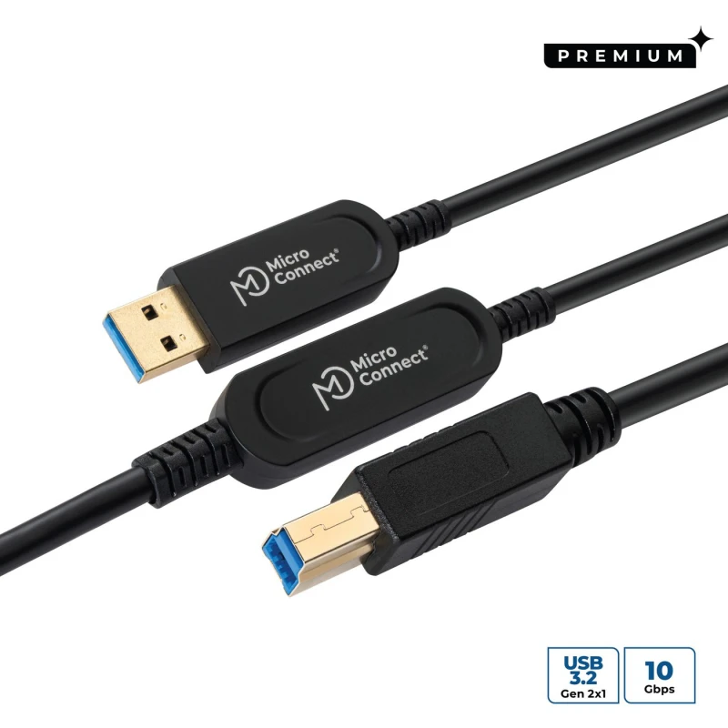 Image of Microconnect MC-USB3.0AB10OP USB cable USB 3.2 Gen 2 (3.1 Gen 2) 10 m