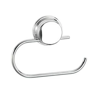 Image of Croydex Stick'N'Lock Plus Chrome effect Wall-mounted Toilet roll holder (W)25mm