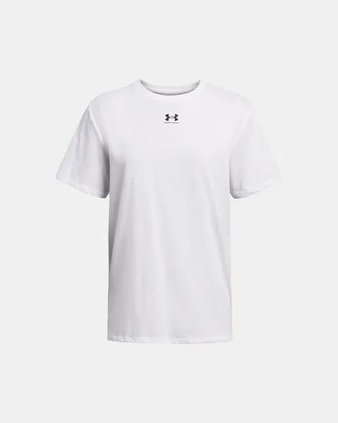 Image of Under Armour Womens Campus Oversize Short Sleeve T Shirt M- Bust 36 - 38' White 1387193-100-M