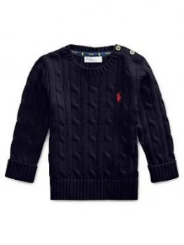 image of Ralph Lauren Baby Boys Classic Knitted Jumper - Navy