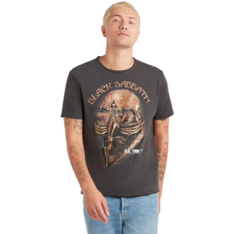 Image of Amplified Amplified Men Gold Tour 78 Black Sabbath T-Shirt in Charcoal Size: X-Small Charcoal XS Male 5063300420157