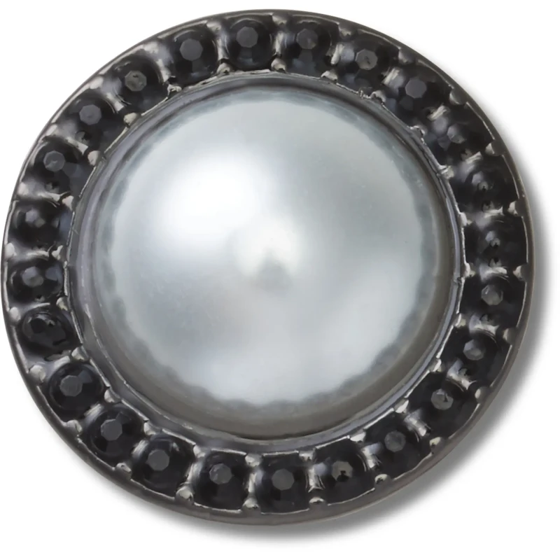 Image of Crocs Jibbitz Crocs Pearl with Black Gem Base Argente Unisex TU