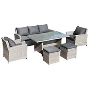 image of Outsunny Rattan Sofa Set 860-069 Grey