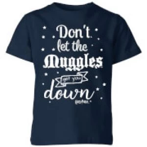 Image of Harry Potter Don't Let The Muggles Get You Down Kids T-Shirt - Navy - 11-12 Years