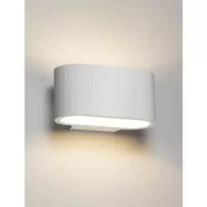 image of G9 Curved Up and Down Plaster Wall Light White 180mm 230V IP20 40W